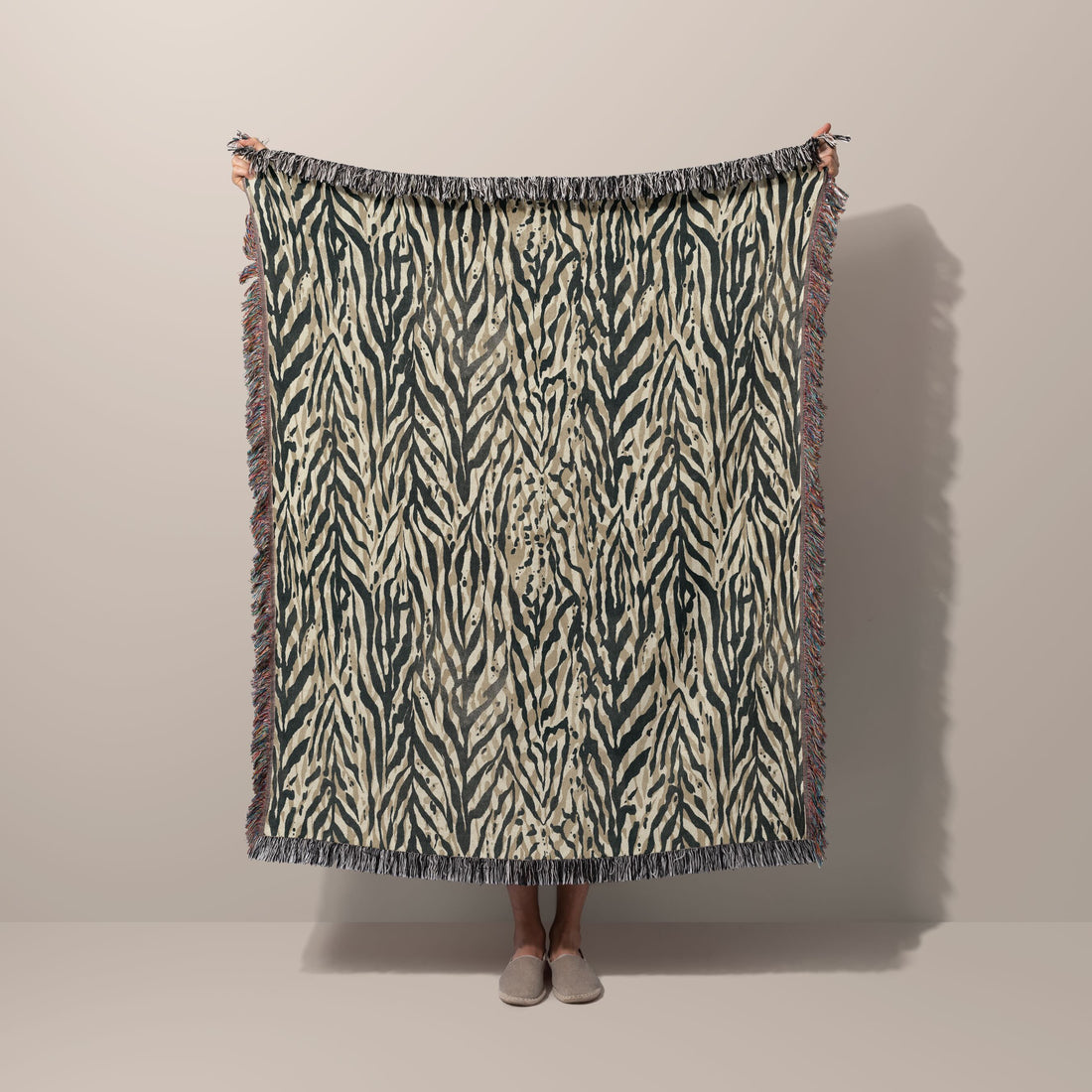 Zebra Print Woven Cotton Throw - Huggleberry Hill