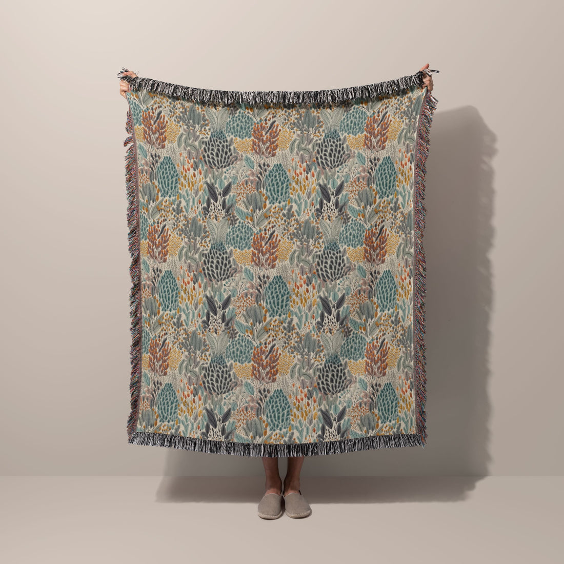 Light Forest Woven Cotton Throw - Huggleberry Hill