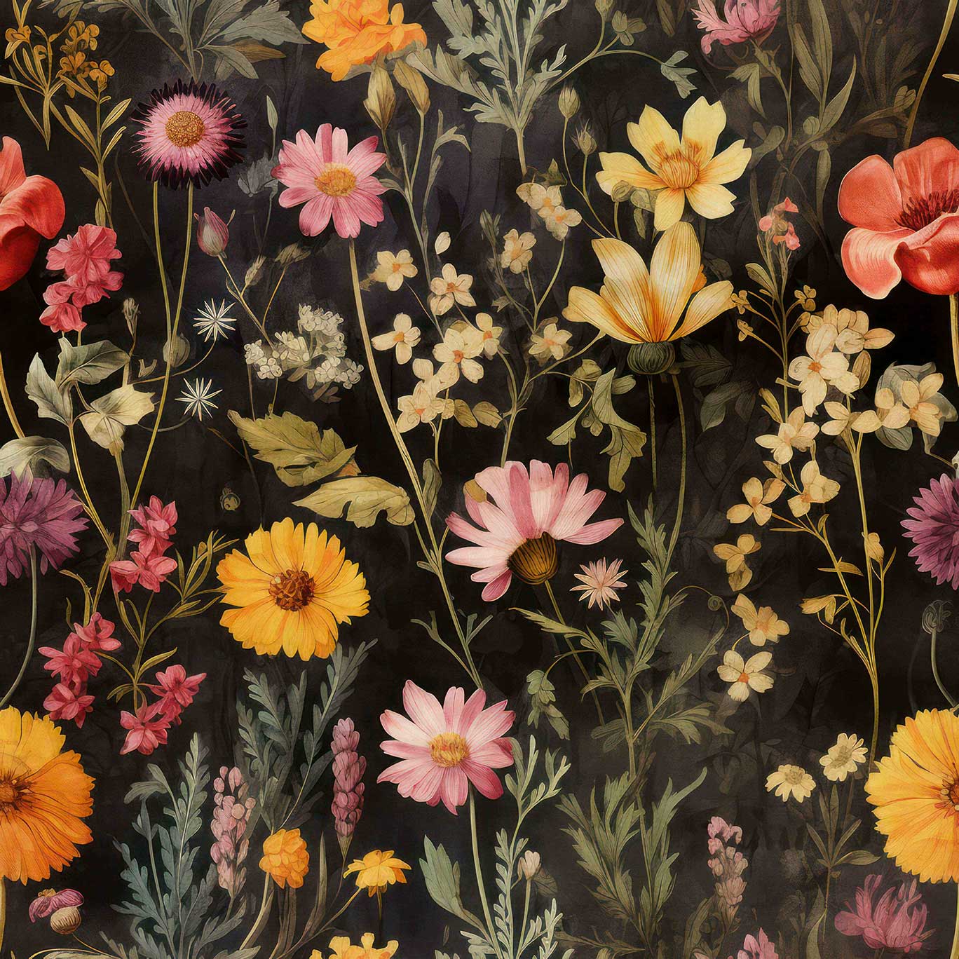 Huggleberry Hill Night Bloom Wallpaper