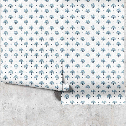 Buds in Blue Wallpaper - Huggleberry Hill
