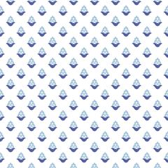 Blooming Verbena wallpaper in blue featuring a small-scale floral repeat with soft blue and navy motifs on a light background