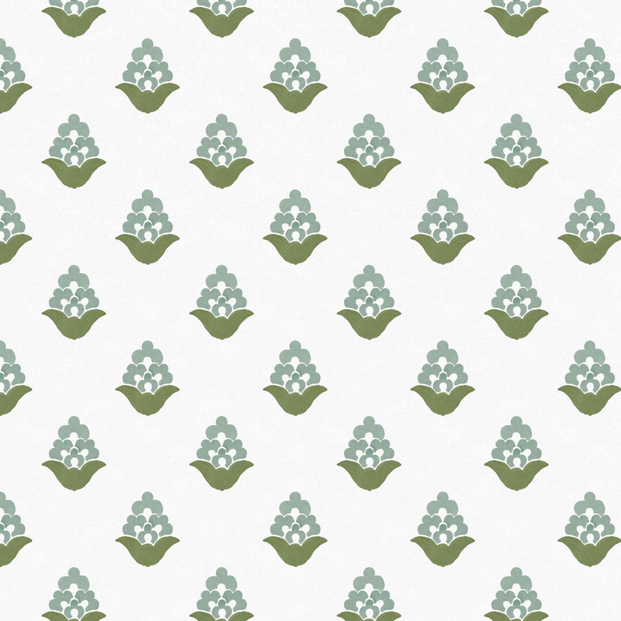 Close-up swatch of Blooming Verbena wallpaper in [color] with floral pattern