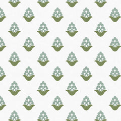 Close-up swatch of Blooming Verbena wallpaper in [color] with floral pattern