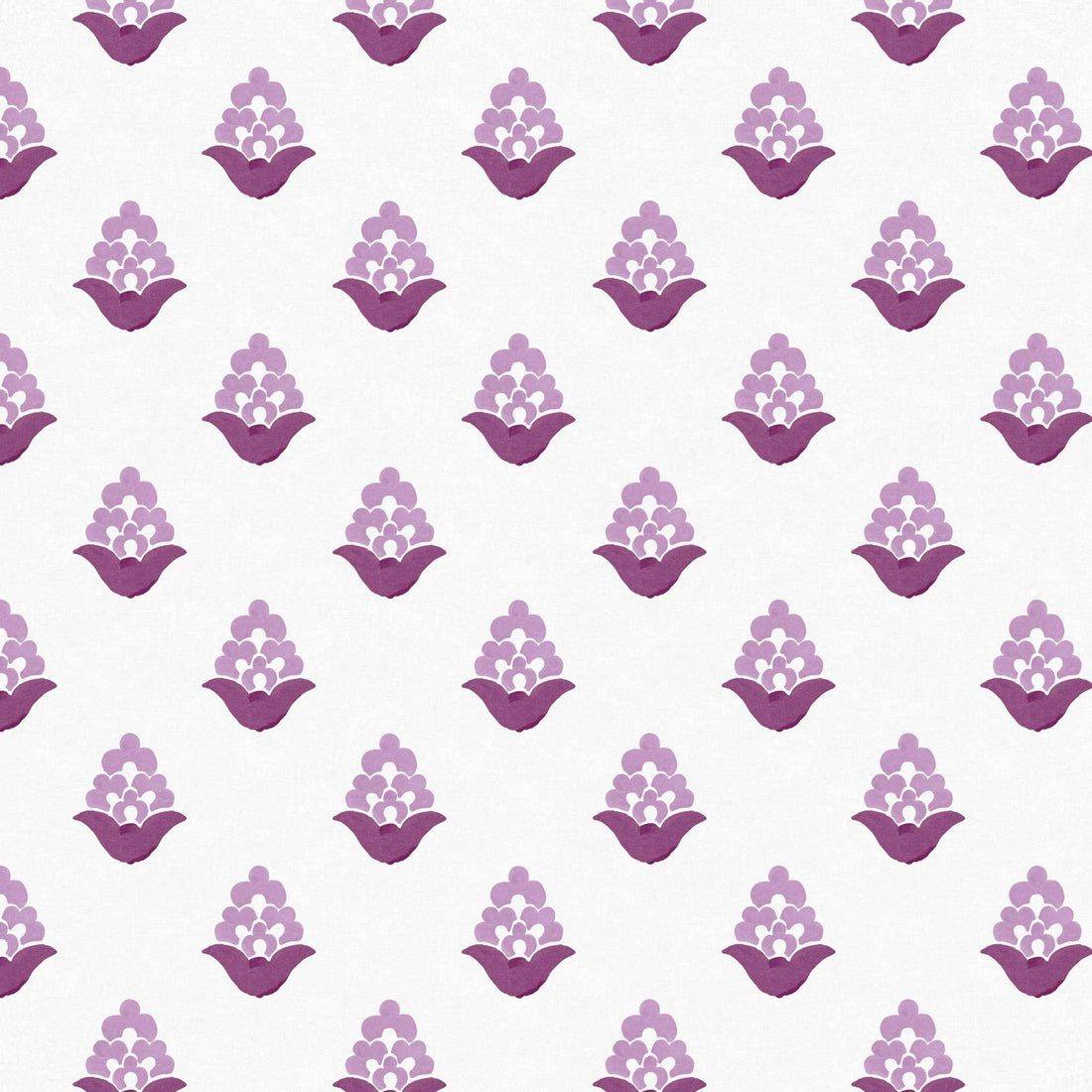 Close-up swatch of Blooming Verbena wallpaper in purple with floral pattern