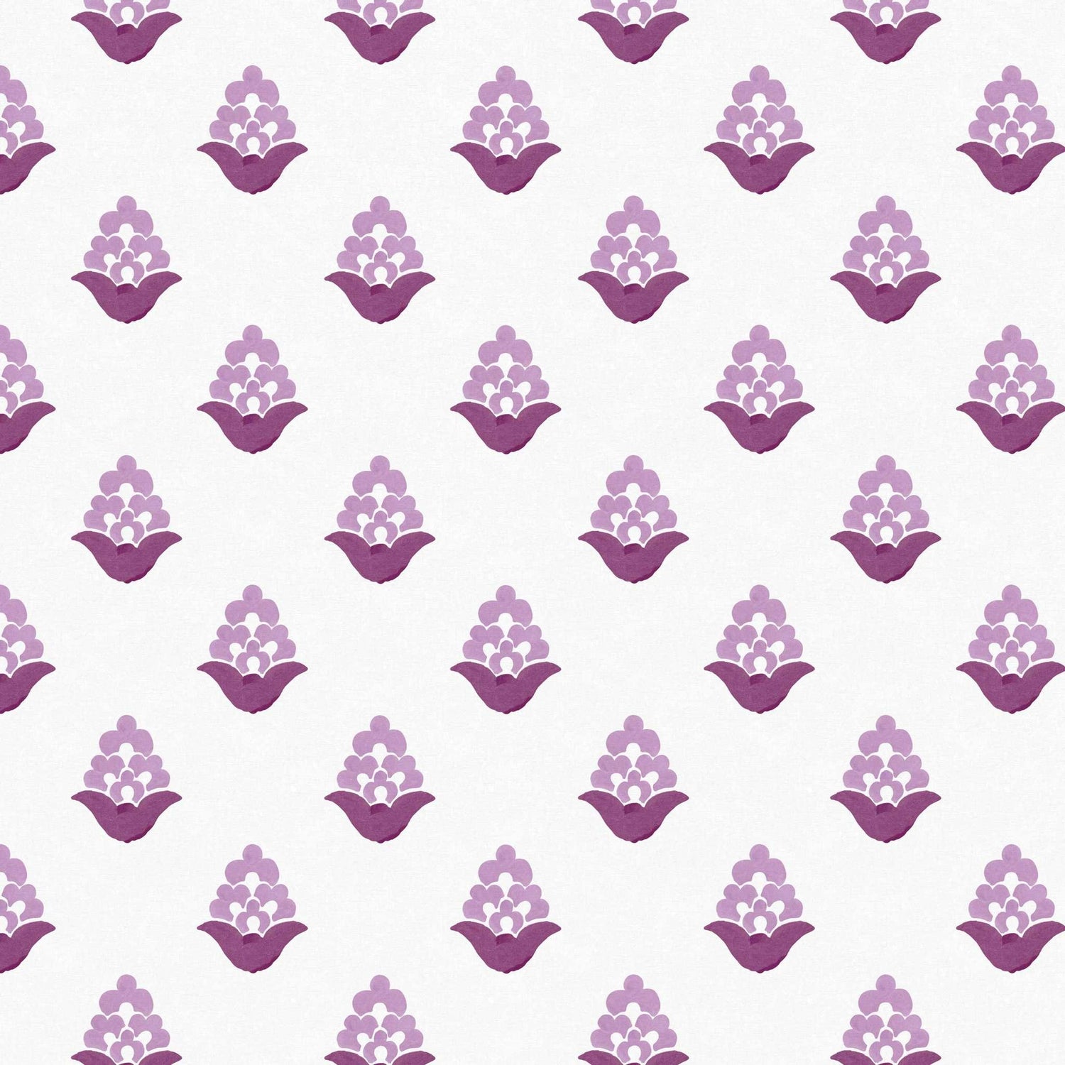 Close-up swatch of Blooming Verbena wallpaper in purple with floral pattern