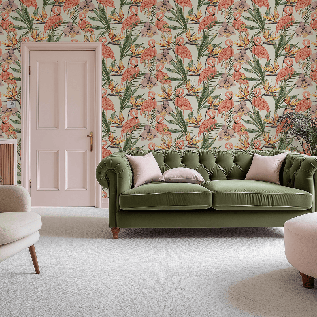 Pastel Flamingo Wallpaper - Huggleberry Hill