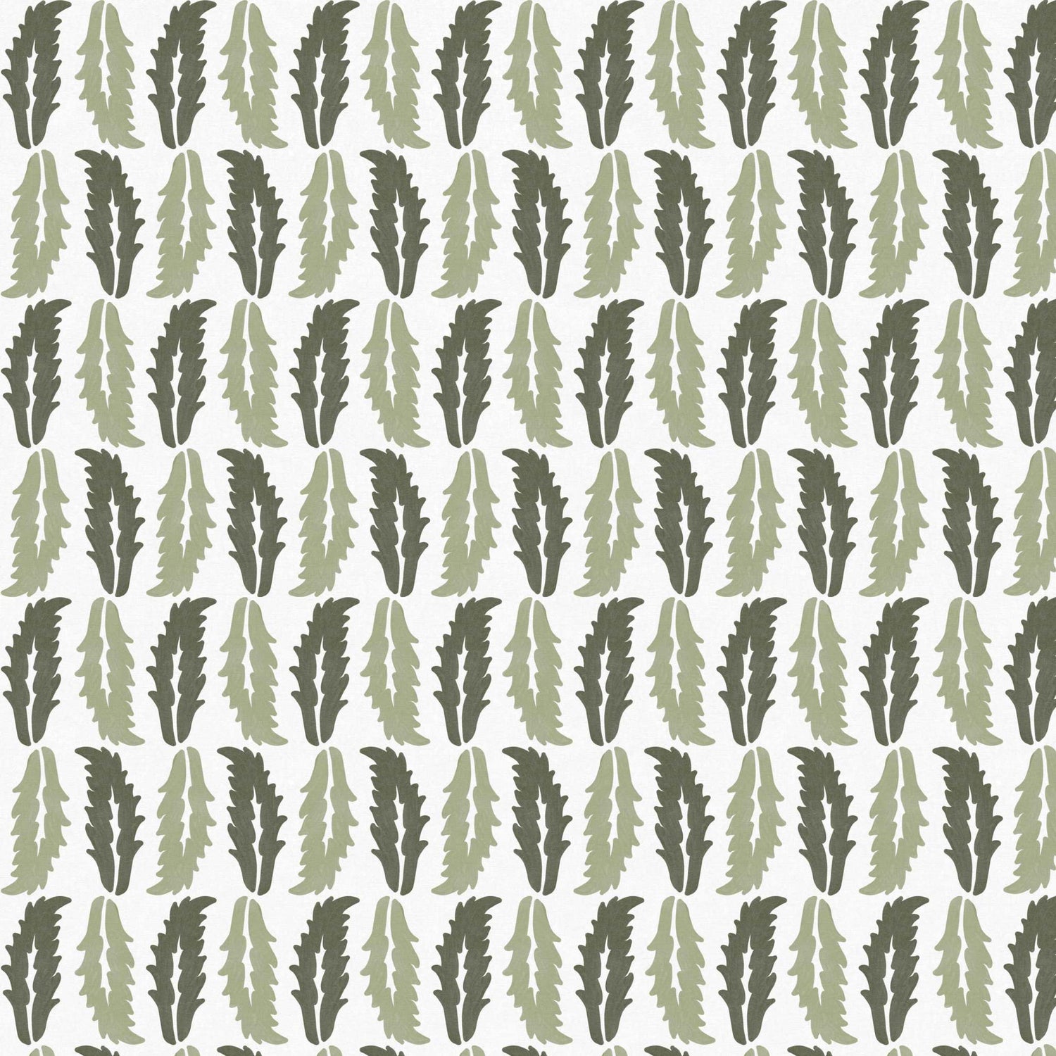 Close-up swatch of Sweet Chestnut wallpaper in green with leaf motif - Huggleberry Hill