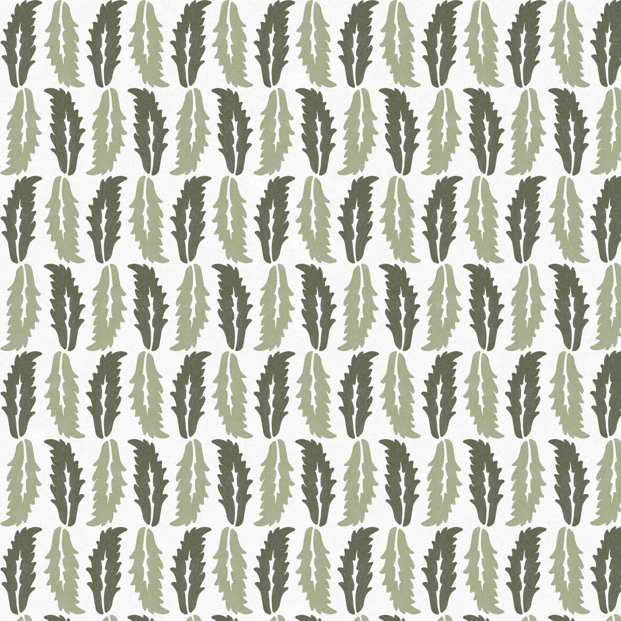 Close-up swatch of Sweet Chestnut wallpaper in green with leaf motif - Huggleberry Hill