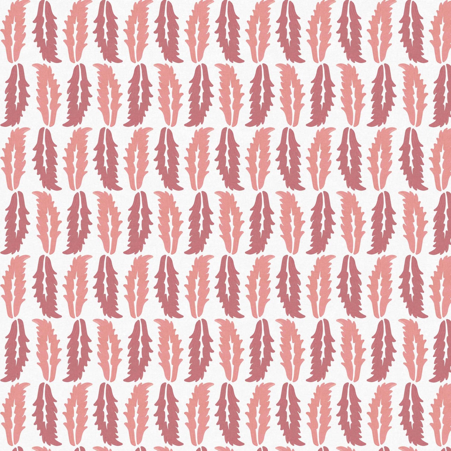 Close-up swatch of Sweet Chestnut wallpaper in pink with leaf design - Huggleberry Hill